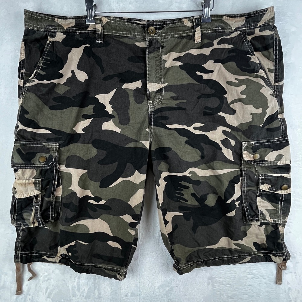 Unbranded Cargo Shorts Mens‎ 46 Camouflage Woodland Cotton Multi-Pocket Outdoor